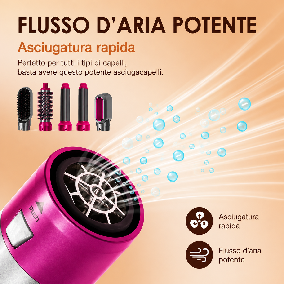 SmallWell Hot Air Brush 5 in 1**Spazzola Ad Aria Calda 5 in 1 – Asciuga, Liscia, Arriccia e Dona Volume