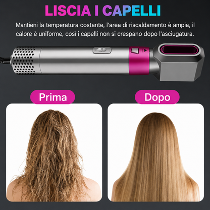SmallWell Hot Air Brush 5 in 1**Spazzola Ad Aria Calda 5 in 1 – Asciuga, Liscia, Arriccia e Dona Volume